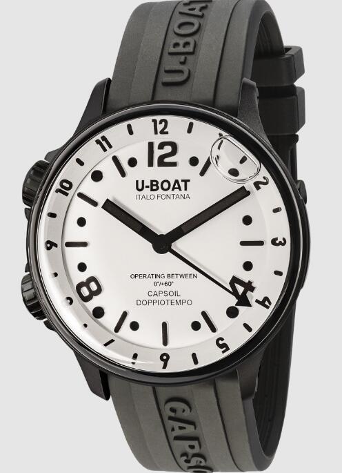 Review U-Boat CAPSOIL DOPPIOTEMPO 45MM DLC BLACK 8889/B Replica Watch - Click Image to Close